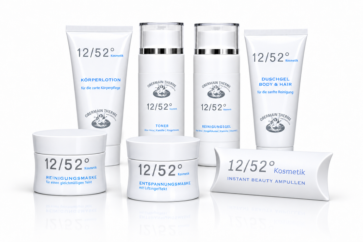 Verschiedene Produkte der Kosmetik-Serie 12/52°